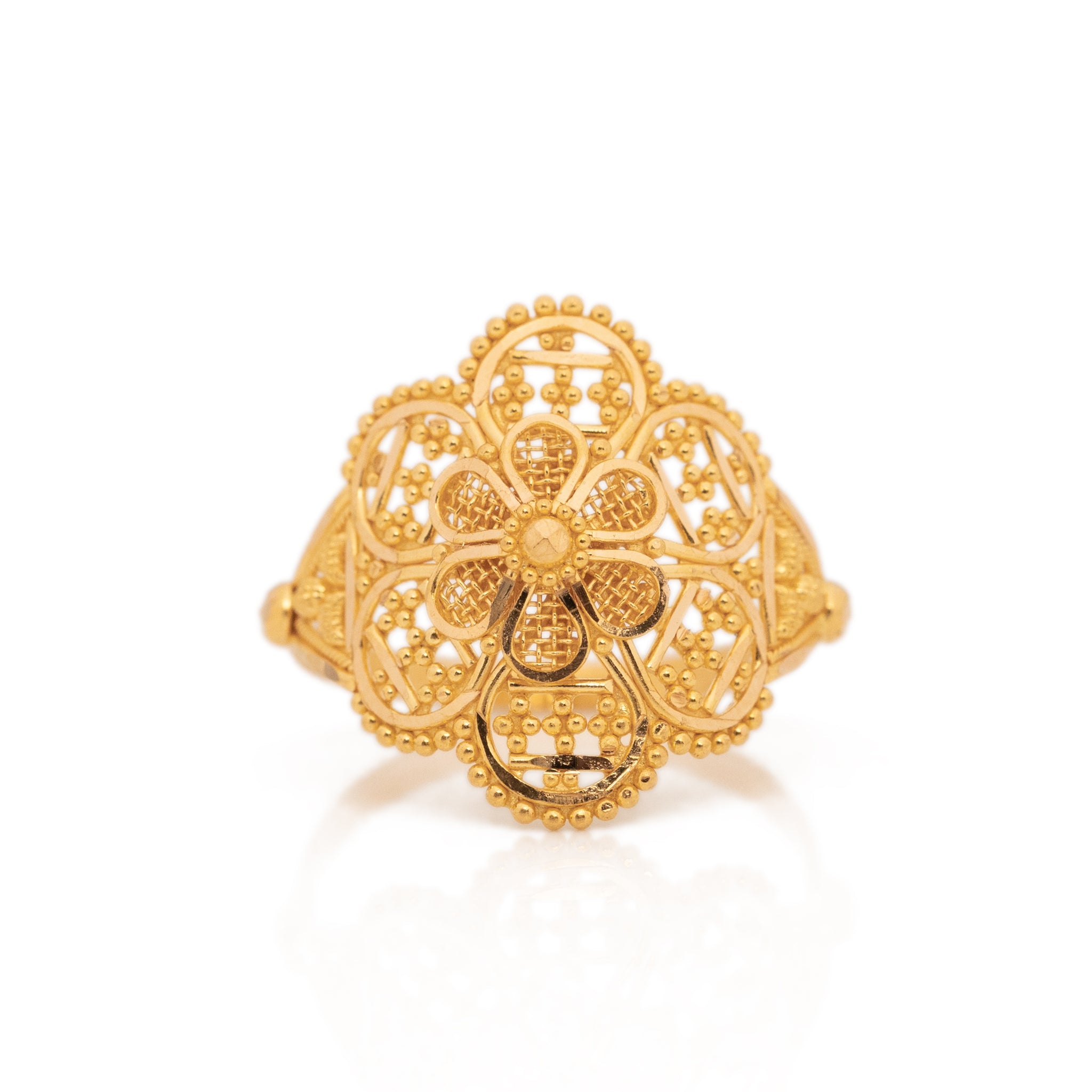 22k gold Spiral Filigree Ring | Raj Jewels